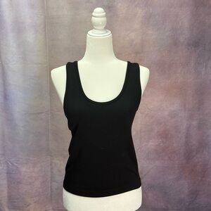 Fitted Black Tank Top with Scoop Neckline